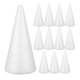 thumbnail image 1 of 12 conos blancos de 10 cm para manualidades infantiles, hechos a mano, ideales para Navidad., 1 of 8