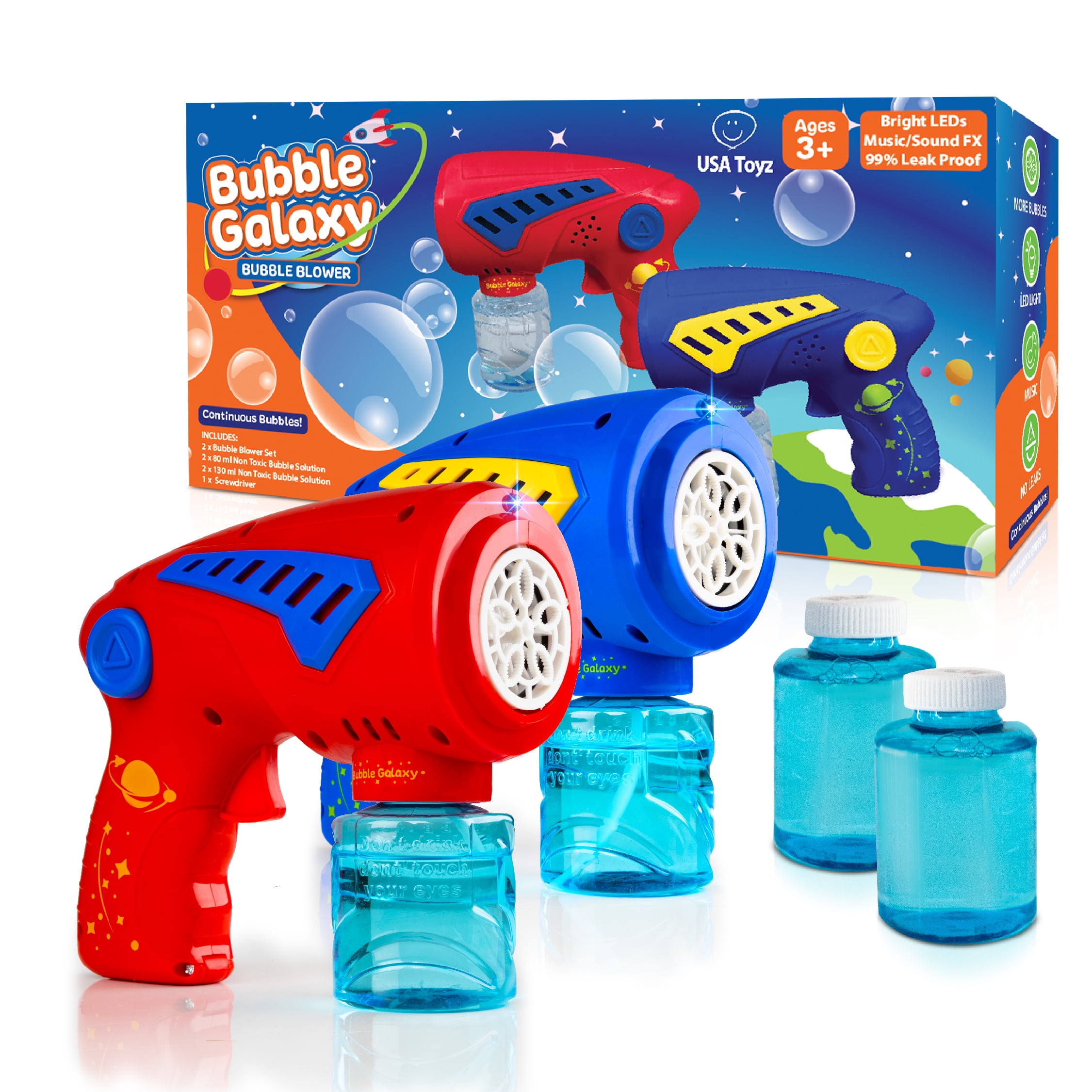 USA Toyz 2pk Bubble Blowing Toy Machine Bubble Gun