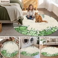 thumbnail image 5 of St. Patrick's Round Area Rug 3.3Ft Washable Circle Rugs for Dining Room Table, Lucky Shamrock Green Eucalyptus Floral Vintage Non-Slip Carpet Floor Mats Indoor Outdoor Carpet Runner Home Decor, 5 of 8