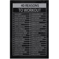 thumbnail image 2 of 40 Reasons to Workout Motivational Quotes Exercise Canvas Wall Art Inspirational Fitness Poster Print Modern Inspiring Picture Painting Framed Artwork for Office Gym Home Wall Decor 12X18, 2 of 6