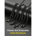 thumbnail image 4 of ChainsProMax Men A-Z Letter Necklace 7mm Cuban Link Chain Necklace Valentine's Day gift for Men, 4 of 9