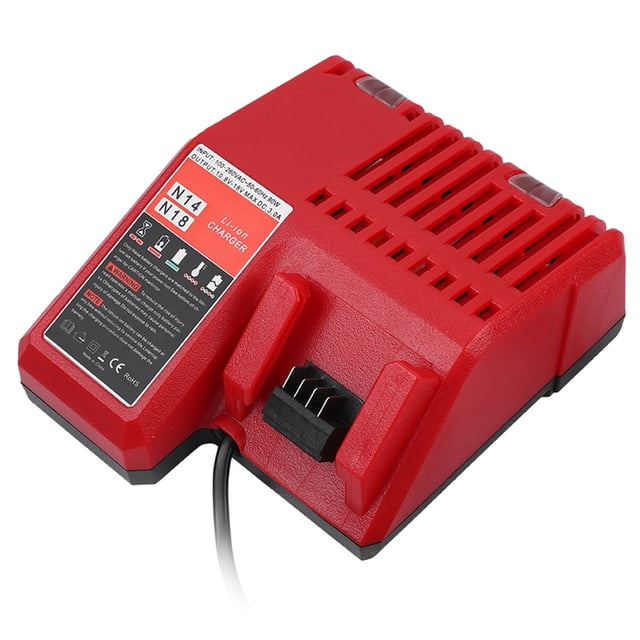 Cargador rápido de batería de litio de 14 V a 18 V para Milwaukee Cargador de batería de litio seguro para enchufe M12/M18‑US