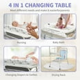 thumbnail image 6 of 2 in 1 Bathtub with Changing Table, Adjustable Height Diaper Changing Station Waterproof Nursery Organizer with Storage Racks, 6 of 6