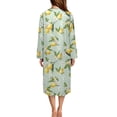 thumbnail image 2 of Xoenoiee Lemon Plumeria Flower Print Womens Housecoat Zip Robe Zip Up Front Robe Bathrobe Zipper House Coat Crew Neck Loungerwear Nightgowns with Pockets, 3XL, 2 of 7