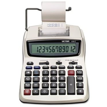 Victor 1208-2 Two-Color Compact Printing Calculator, Black & Red