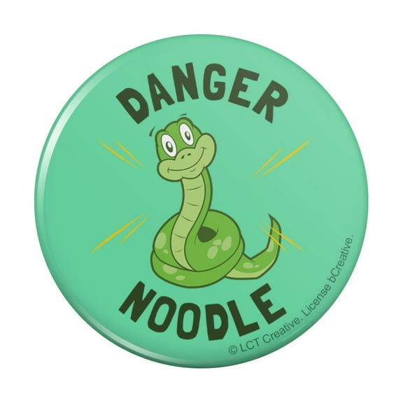 Danger Noodle Snake Funny Humor Pinback Button Pin