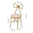 thumbnail image 2 of TOOL1SHOoo 30.7" Vanity Stool Metal Bow Tie Makeup Chair Velvet Sitting Stool w/ Backrest for Girls' Bedroom Pink, 2 of 8
