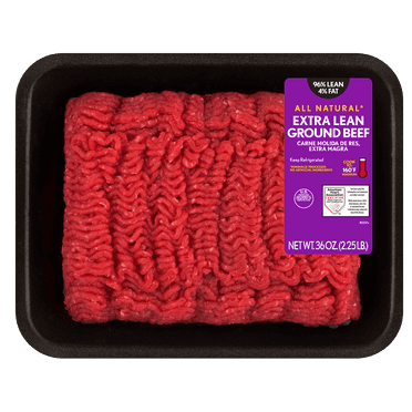96% Lean / 4% Fat Extra Lean Ground Beef, 2.25 lb Tray, Fresh, All Natural*
