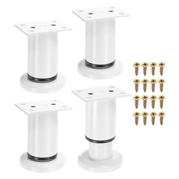 Uxcell 4 Pack 3.15-4.73 Inch Adjustable Height Table Legs, Furniture Feet, White