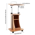 thumbnail image 6 of VEVOR Podium Stand, 43-Inch Wooden Lectern, Portable Laptop Desk with Lockable Wheels, Wide Reading Surface and Open Storage Area, Adjustable Height and Angle, for Speeches,Lectures,or Presentations, 6 of 9