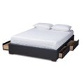 thumbnail image 2 of Bowery Hill Contemporary 4-Drawer Storage Queen Bed in Dark Gray, 2 of 11