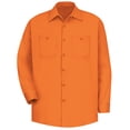 thumbnail image 1 of Red Kap Men's Wrinkle-Resistant Cotton WorkÂ Shirt, Orange, Long Large, 1 of 2
