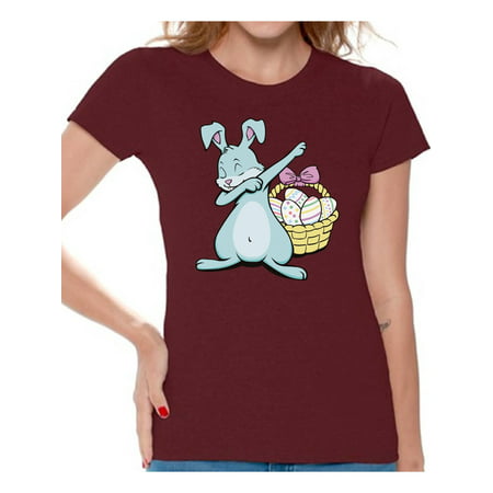 Awkward Styles Dabbing Easter Bunny Shirt for Women Easter Bunny Tshirt Easter Shirt for Women Happy Easter Easter Gifts for Her Easter Bunny T Shirts Easter Holiday Shirts Easter Basket (Best Holiday Gifts For Women)