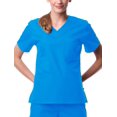 thumbnail image 1 of Core by Maevn Womens Curved V-Neck Solid Scrub Top, 1 of 1