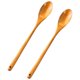 thumbnail image 1 of Cuchara de madera ergonómica esencial para la cocina con mango extralargo resistente al calor para utensilios de cocina antiadherentes, fácil de limpiar y reutilizar (2 piezas), 1 of 5