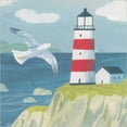 thumbnail image 2 of Up With Paper Red and White Lighthouse on Cliff and Boats in Bay 3-Inch 3D Mini Pop-Up Blank / All Occasion Greeting Card, 2 of 3