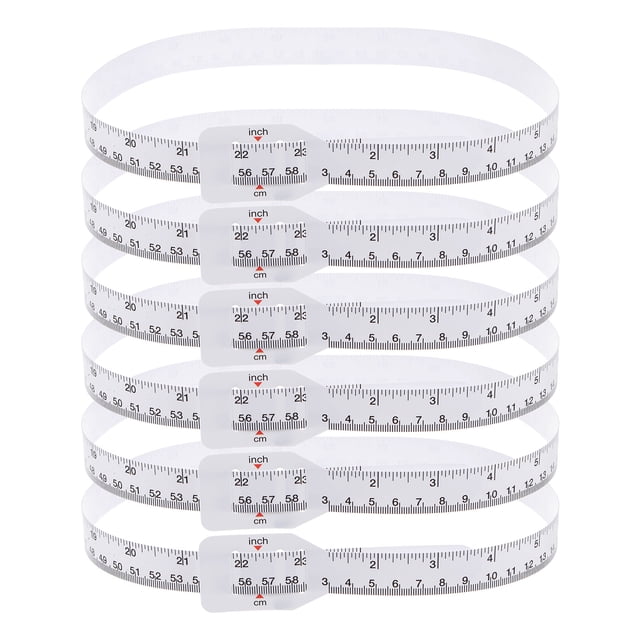 Unique Bargains 6Pcs Head Circumference Tape 24'(60cm) Flat Plastic Measuring Rule Measure for Child Head Circumference, White