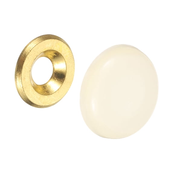 Uxcell 30 Pcs 16.8mm Decorative Caps Cover Nails, Zinc Alloy Screw Covers Caps, Beige