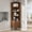 Tall-Walnut, variant on Bathroom Tall Corner Cabinet with Doors, Freestanding Corner Storage Cabinet for Kitchen, Living Room, Walnut