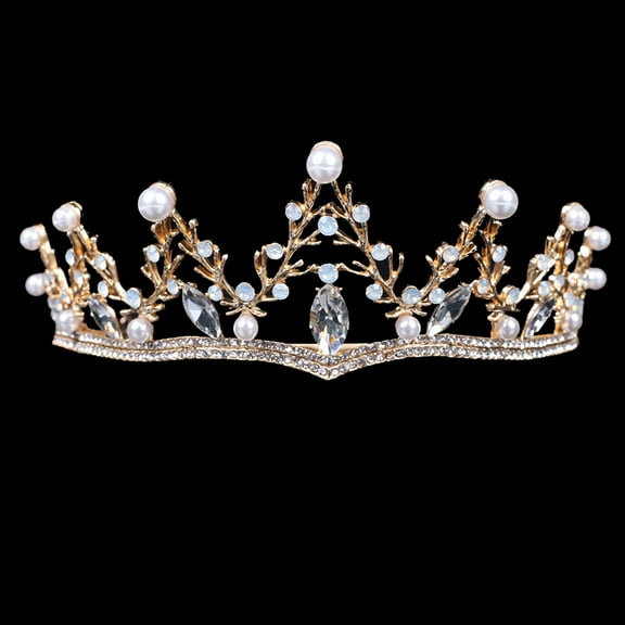 Raindrops Tiaras and Crowns for Women Rhinestone Tiara Golden 1Pack