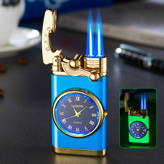 Openpig Inflatable Lighter, Plasma Lighter, Electric Arc Lighter, Windproof Lighter, Metal Lighter Luminous Real Watch dial