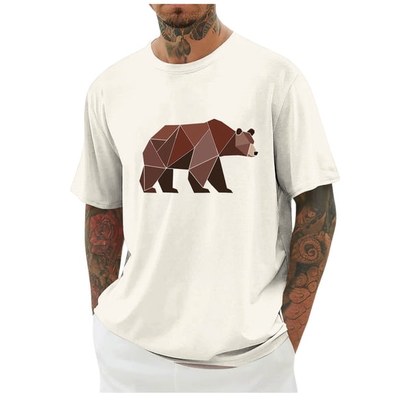 CYiJun Men's and Big Men's Graphic Tee Summer Cotton T-Shirt,Sizes M-4XL