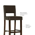 thumbnail image 4 of Linon Jevon 30" Indoor Wood Bar Stool, Dark Brown Faux Leather, 4 of 12