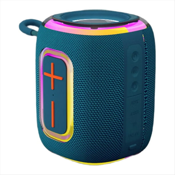 Altavoz Bluetooth IPX5, Resistente Al Agua, con Luz RGB de Colores, Compatible con Reproducción USB/TF/AUX, Función de Recepción de Sonido, Color Azul.