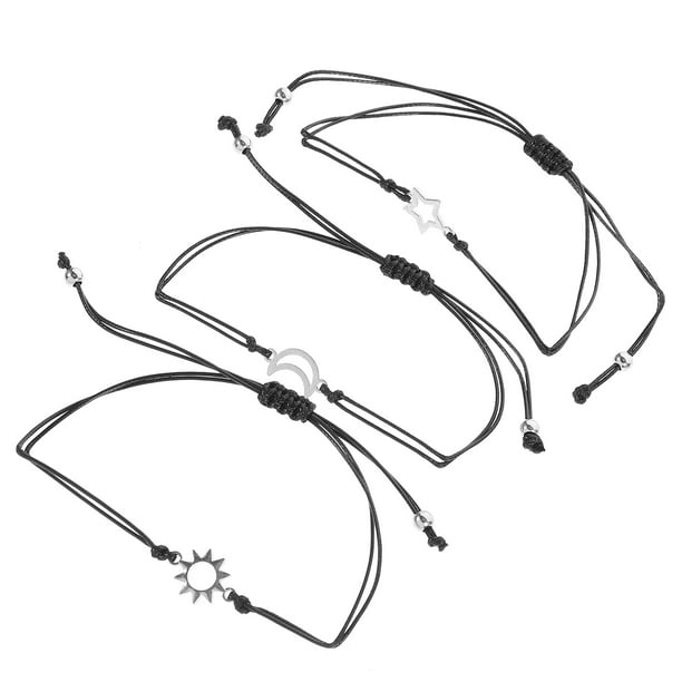 GOOHOCHY Pulsera de la amistad de 3 piezas, pulsera de metal para amigos, delicada cadena de muñeca para amigos.
