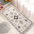 thumbnail image 2 of LANPEI Bedroom Rug Boho Runner 5Ft Kids Room Carpet Soft Bedside Rug Nonslip Farmhouse Rug Chic Area Rug Living Room Rug Ball Fringe Rug Mat for Home Decor, 2.6’x5.2’ Grey, 2 of 7