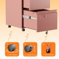 thumbnail image 7 of Aobabo 2 Drawer Metal Mobile File Cabinet,Under Desk File Cabinet on Wheels for A4 Letter/Legal Size, Assembly Required,Pink, 7 of 7