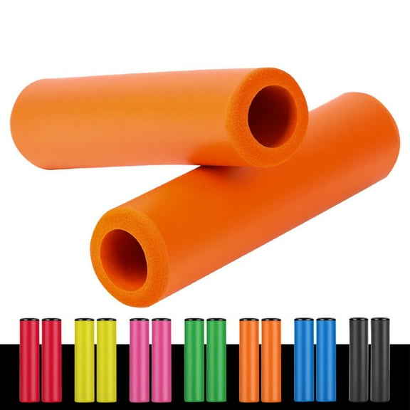 ​​1 Pair Mtb Bike Grips Silicone Bicycle Grips Folding Bike Cover Ultralight Anti-Slip Foaming Cuffs With Plug Cycling Parts New Black