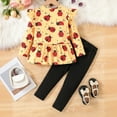 thumbnail image 4 of Afdoent Girls Clothing Set Long Sleeve Top And Pants Comfy Casual Print Toddler Clothes For Spring Fall Winter Travel 5-6 Years, 4 of 7