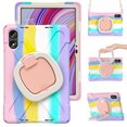 thumbnail image 2 of for Xiaomi Redmi Pad Pro/ Xiaomi Poco Pad 12.1 inch 2024 Case, 360 Rotatable Handle Stand, Shoulder Strap, Drop-Proof Design, Colourful Pink, 2 of 7