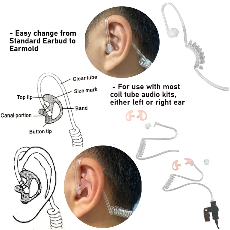 Lsgoodcare 20Pcs Replacement Earmold Earbud Left Ear Piece