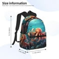 thumbnail image 4 of Haiem Underwater Plant Octopus Lightweight Backpack for School, Classic Basic Water Resistant Casual Daypack for Travel with Bottle Side Pockets, 4 of 8