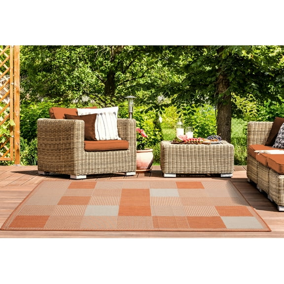 United Weavers Mali Dabeda Contemporary Geometric Area Rug, Orange, 5'3" x 7'6"