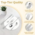thumbnail image 4 of 20 Pcs Stylish Silverware Set Mirror Polished Stainless Steel Flatware Set Including Fork Spoon and Cutter for Dining Room Event Daily Meal, 4 of 10
