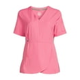 thumbnail image 5 of ClimateRight by Cuddl Duds Scrubs Women’s and Women's Plus Zip Neck Woven Tulip Hem Top, 5 of 5