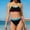 A514 Black, variant on Two Piece Bikini Sets for Women Contrast Binding Sporty Scoop Neck Top with Tie Side Triangle Bottom Color Block Active Swimming Suits