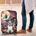 thumbnail image 4 of Spooky Halloween Night Witch Rat Terrier Glowing Pumpkins Travel Luggage Cover Ratty Dog Lover Suitcase Dust Protective Decor - 12015, 4 of 5
