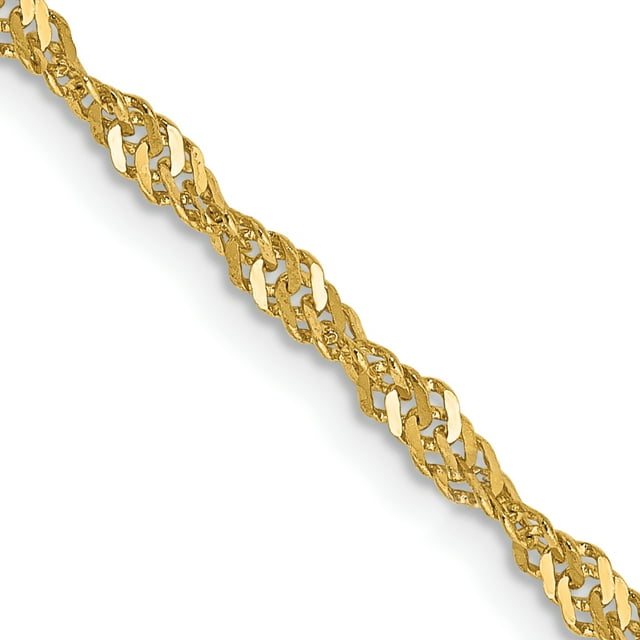 14k Yellow Gold 24 Inch 2mm Singapore Chain Necklace Pendant Charm