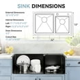 thumbnail image 2 of 32 Inch Double Bowl Kitchen Sink, Drop In Stainless Steel Sink, Undermount Dual Basin Workstation Sink, Rustproof & Noise Reduction Kitchen Sink Black, 2 of 9