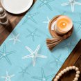 thumbnail image 3 of Table Runners 36 Inches Long Dress Scarves, Vintage BabyBlue Starfish Farmhouse Kitchen/Dining Table Decor Table Runner, Short Coffee Tablerunners, Summer Coastal Beach Marine 13x36 Inch, 3 of 9