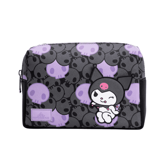 Impressions Vanity Kuromi Travel Cosmetic Pouch with Inner Zipper Pocket and Slip Pocket