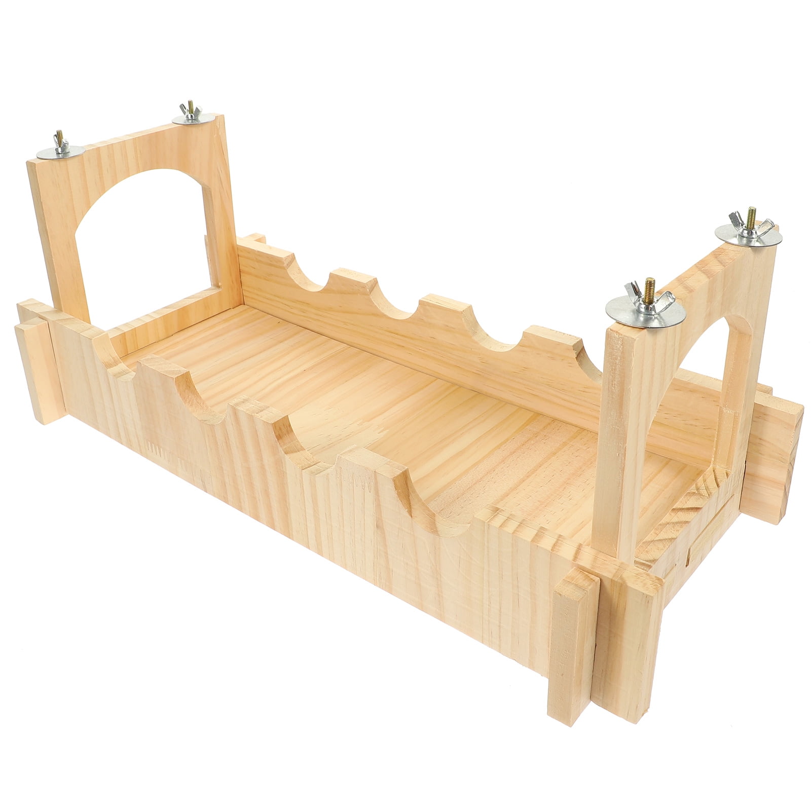 ELAYARD Light Yellow Wood Pet Bridge Small Animal Habitat Hamster Hideout