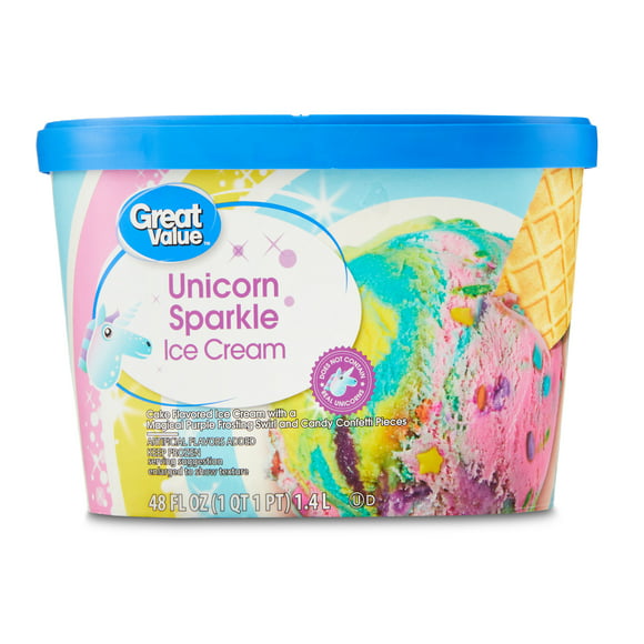 Great Value Unicorn Sparkle Ice Cream, 48 fl oz