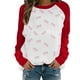 thumbnail image 1 of Gibobby Tops Mujeres Casual Sudadera con capucha y cuello redondo informal sin sombrero con estampado completo de amor para mujer (Rojo, XXL), 1 of 4