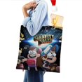 thumbnail image 4 of Gravity Falls Bolso de tela con estampado de lienzo para mujer, bolsa de compras reutilizable y estética, con cremallera interior, regalo para mujer,40*45cm., 4 of 6
