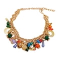 thumbnail image 2 of Pulsera de enlace Boho Cadena brazalete Metal Friendshiphraty Friendship Multicolor Bangle para el compromiso de aniversario Decoración del día, 2 of 8